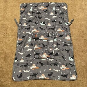 Dinosaur Print Gray Car Seat Blanket Cover